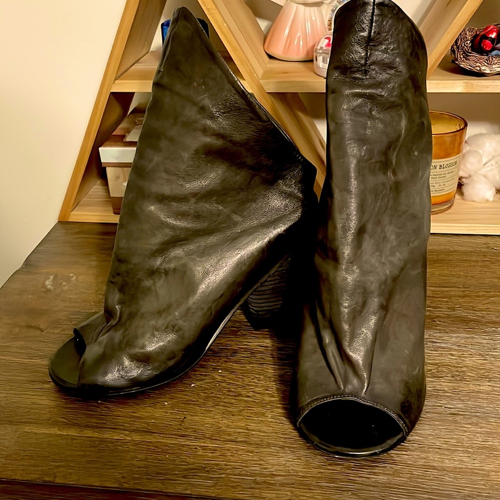 Marsell leather peep toe booties size 38.5